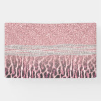 Chic Girly Pink Leopard animal print Glitter Image