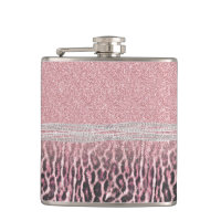 Chic Girly Pink Leopard animal print Glitter Image