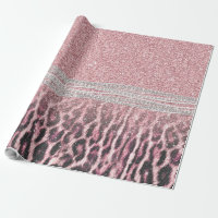 Chic Girly Pink Leopard animal print Glitter Image
