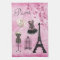 Chic Girly Pink Paris Fashion Kitchen Towel