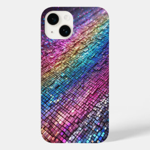 Chic Girly Pink Rainbow Glitter Ombre Personalised Case-Mate iPhone 14 Case