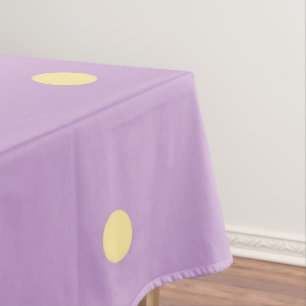 Chic Girly Purple & Yellow Polka Dots Pattern Tablecloth