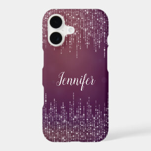 Chic girly String of lights purple personalised