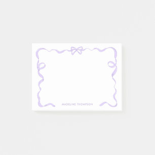 Chic Girly Violet Purple Lavender Bow Ribbon Frame Post-it Notes