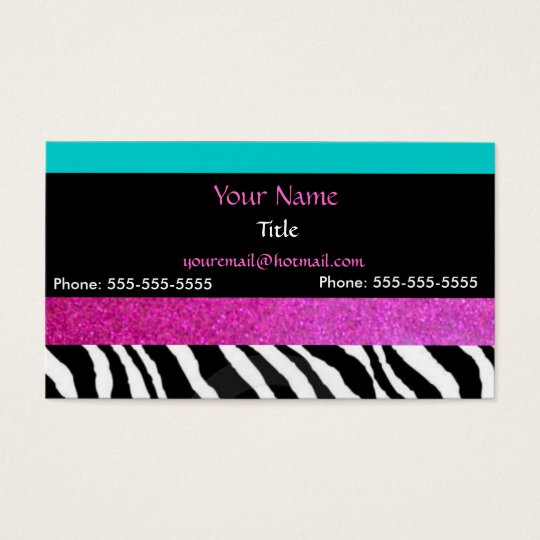 Chic girly zebra print- Bright Colours Business Card