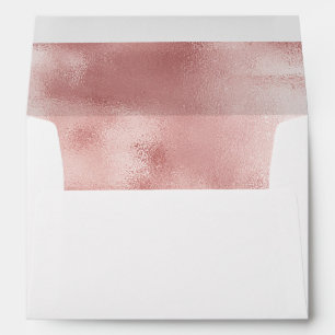 Chic Glam Blush Pink Rose Gold Bridal Shower Envelope