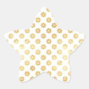 Chic Glam Gold Flowers Star Sticker