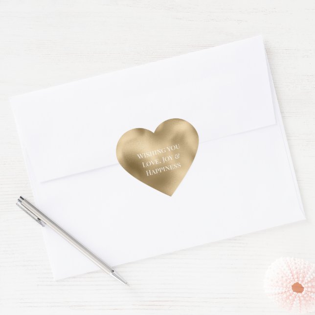 Chic Glam Gold  Heart Sticker (Envelope)