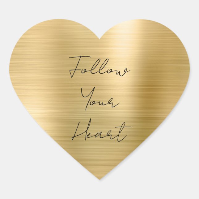 Chic Glam Gold Heart Sticker (Front)