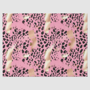 Chic Glam Gold Pink Black Leopard Tissue Paper