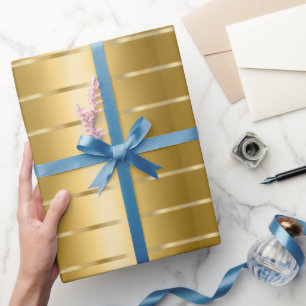 Chic Glam Gold Ribbon Bridal Shower Wrapping Paper