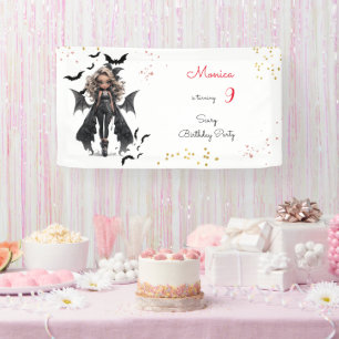 Chic glam gothic scary girl birthday party banner