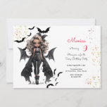 Chic glam gothic scary girl birthday party invitation<br><div class="desc">scary Gothic girl birthday party invitation for  girls</div>