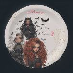 Chic glam gothic scary girls birthday party paper plate<br><div class="desc">scary Gothic girls birthday party item for  girls</div>