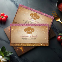 Chic Glam Personal Chef Catering Pink Gold Glitter