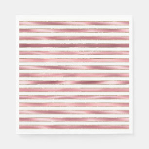 Chic Glam Pink White Stripes Napkin