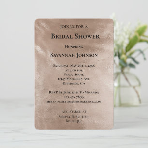 Chic Glam Rose Gold Cream Bridal Shower Invitation