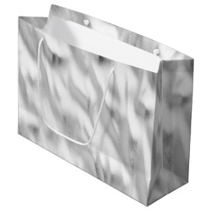 Chic Glam Silver Christmas Large Gift Bag
