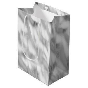 Chic Glam Silver Christmas Medium Gift Bag