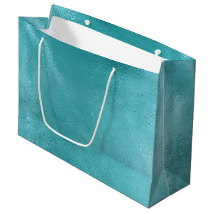 Chic Glam Turquoise Aqua Blue Birthday Large Gift Bag