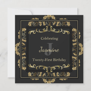 Chic Glamourous Gold Birthday Invitation