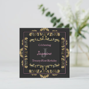 Chic Glamourous Gold Birthday Invitation
