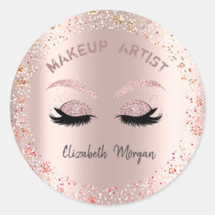 Chic Glitter Faux Lashes,Confetti,Makeup Classic Round Sticker