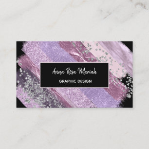 *~* Chic Glitter Girly Feminine Abstract Exciting Business Card
