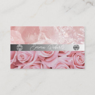 Chic Glitter Glam Nail Art Manicure Salon Monogram Business Card