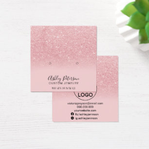 Chic glitter pink sparkles studs earrings display