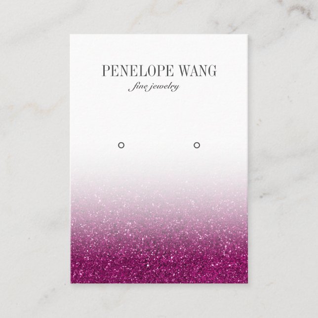 Chic Glitter Purple Ombre Jewellery  Earring displ Business Card (Front)