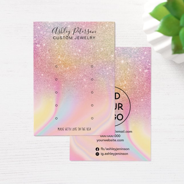 Chic glitter rainbow multi stud earring display (Desk)