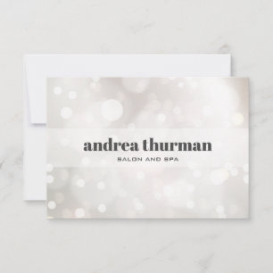 Chic Glitter Silver White Bokeh Gift Card