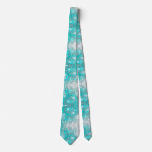 Chic Glitter Teal Wedding Tie