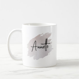 Chic glittery brushstroke personalized  coffee mug