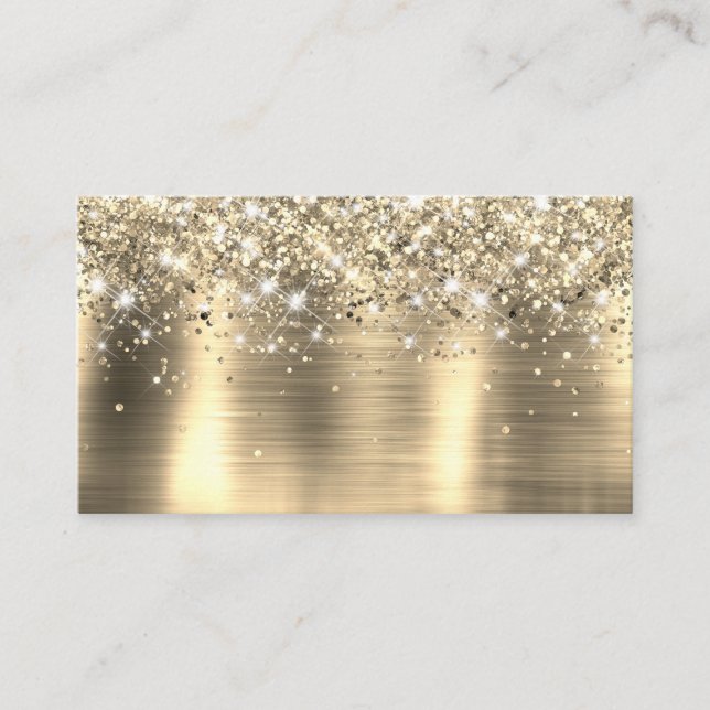 Chic Glittery Gold Foil Blank Place Card (Front)