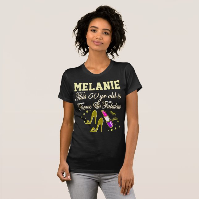 CHIC GOLD 50TH BIRTHDAY DIVA PERSONALIZED TSHIRT (Front Full)