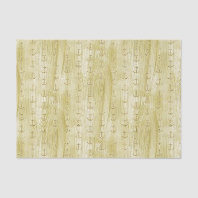 Chic Gold Anchors Tissue Paper (Front)
