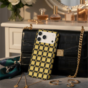 Chic Gold and black chequerboard pattern