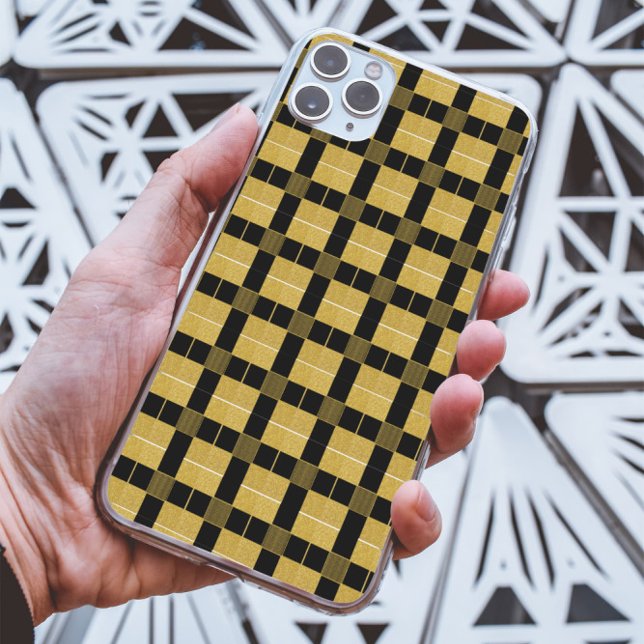 Chic Gold and black chequerboard pattern Case-Mate iPhone Case (Creator Uploaded)