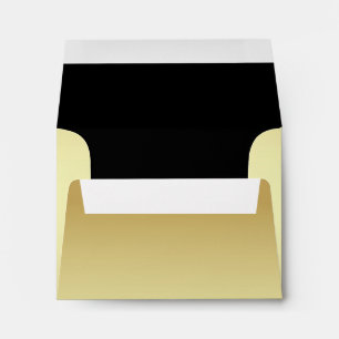 Chic Gold and Black Custom Wedding RSVP Envelope