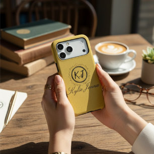 Chic gold and black elegant script calligraphy