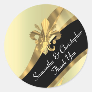 Chic gold and black wedding seal