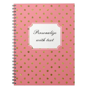 Chic Gold and Pink Dots Notebook