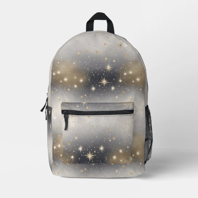 Chic Gold and Silver Glitter Backpack (Front)