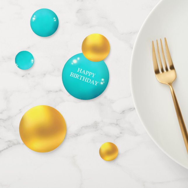 Chic Gold and Turquoise Confetti (Group)