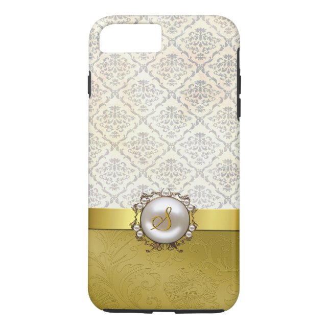 Chic Gold & Antique Damask iPhone 7 Plus case (Back)