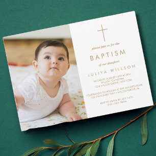 Chic Gold  Baptism photo  Postcard