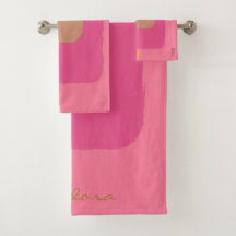 Chic Gold Beige Pink Orange Abstract