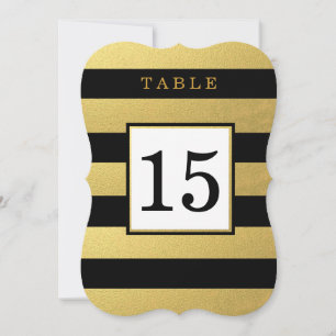 CHIC GOLD BLACK WEDDING TABLE NUMBER CARDS